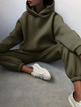 Load image into Gallery viewer, Women's Hooded Two-Piece Sweater Tracksuit