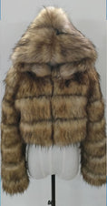 Load image into Gallery viewer, Short Hooded Faux Fur Coat