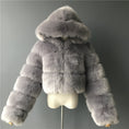 Load image into Gallery viewer, Short Hooded Faux Fur Coat
