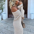 Load image into Gallery viewer, One-Shoulder Knitted Long Sleeve Maxi Dress