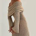 Load image into Gallery viewer, One-Shoulder Knitted Long Sleeve Maxi Dress
