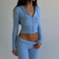 Load image into Gallery viewer, Zip Hoodie & High Waist Long Pants Lounge Set