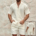 Load image into Gallery viewer, Men's Summer Two-Piece Tracksuit – Shirt & Shorts Set