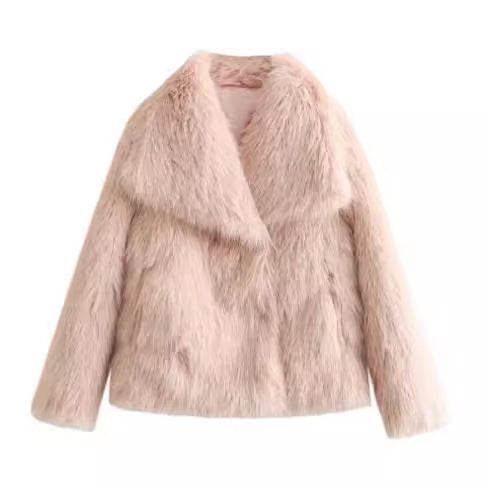 Women's Fluffy Lapel Plush Winter Coat