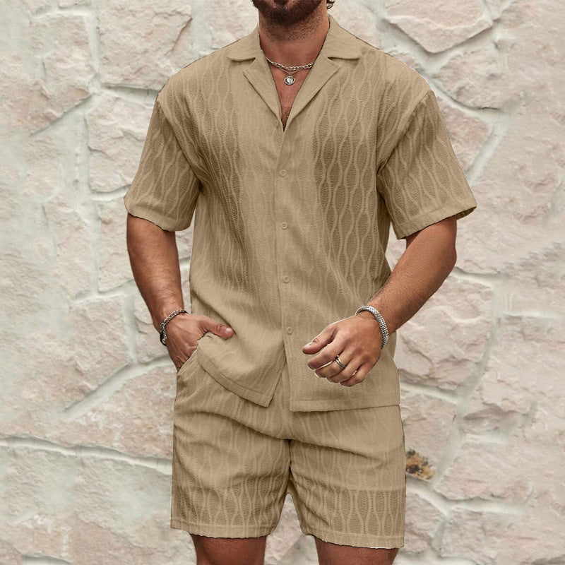 Men's Summer Two-Piece Tracksuit – Shirt & Shorts Set