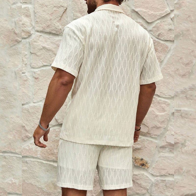 Men's Summer Two-Piece Tracksuit – Shirt & Shorts Set