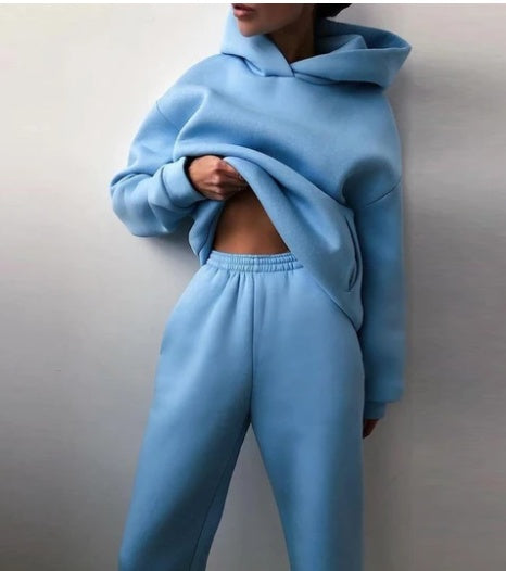 Women's Hooded Two-Piece Sweater Tracksuit