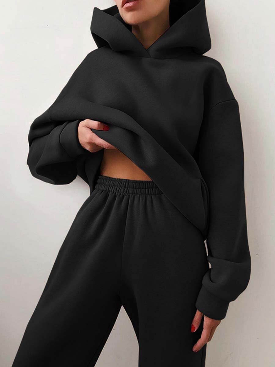 Women's Hooded Two-Piece Sweater Tracksuit
