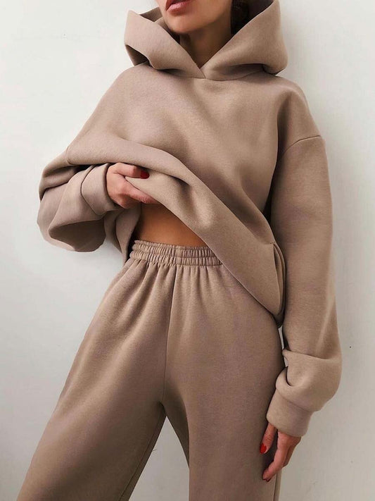 Women's Hooded Two-Piece Sweater Tracksuit