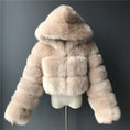 Load image into Gallery viewer, Short Hooded Faux Fur Coat

