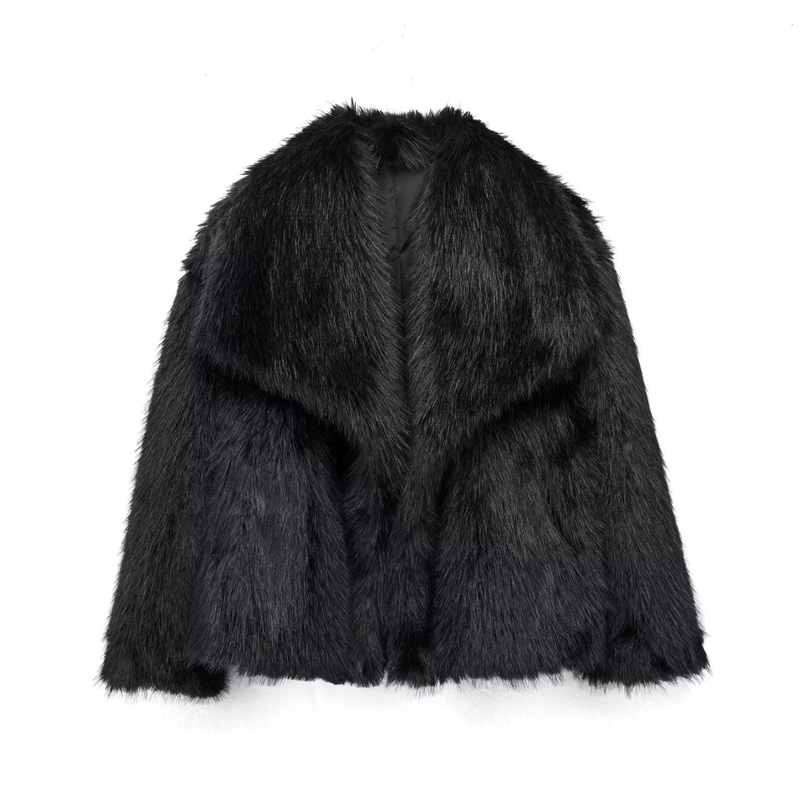 Women's Fluffy Lapel Plush Winter Coat