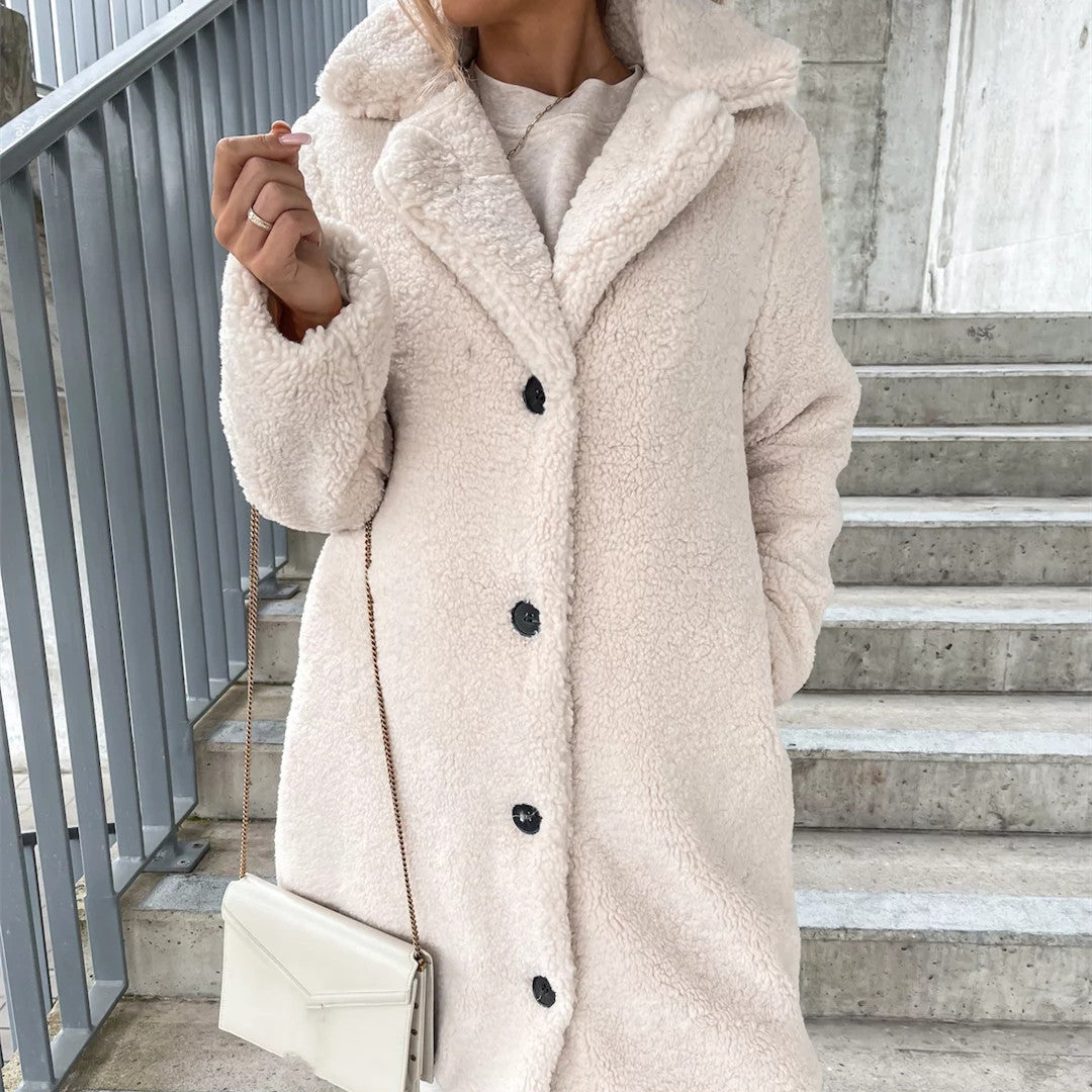 Women's Long-Sleeve Lapel Plush Jacket