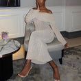 Load image into Gallery viewer, One-Shoulder Knitted Long Sleeve Maxi Dress
