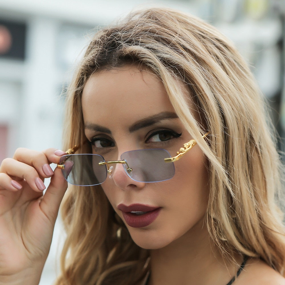 Rimless Rectangle Sunglasses