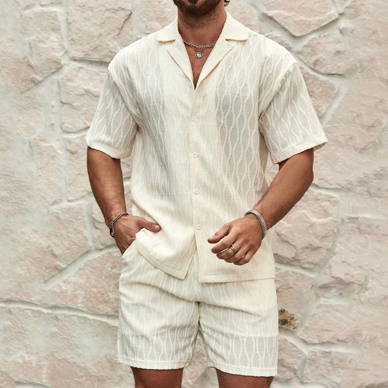 Men's Summer Two-Piece Tracksuit – Shirt & Shorts Set
