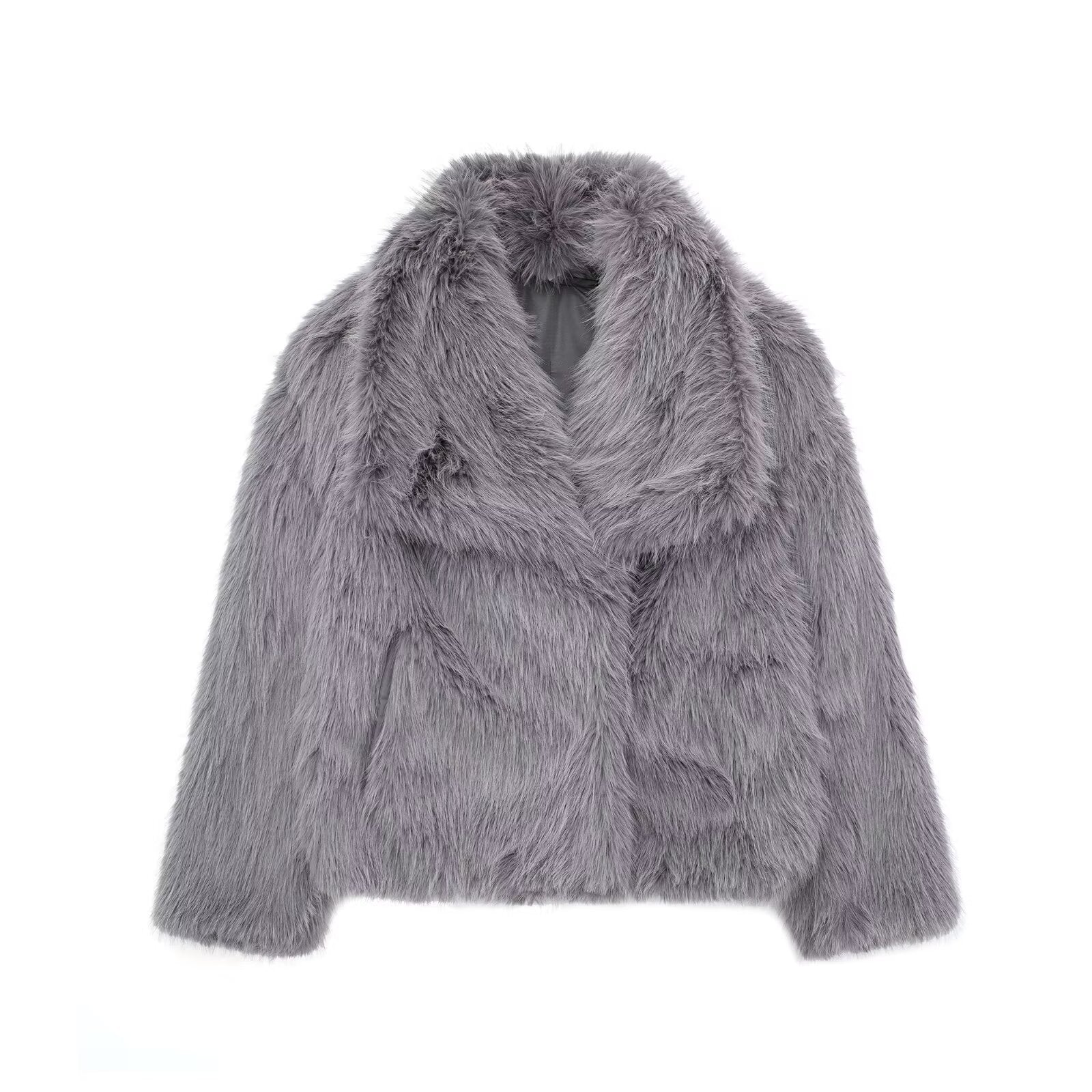 Women's Fluffy Lapel Plush Winter Coat