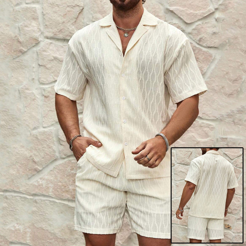 Men's Summer Two-Piece Tracksuit – Shirt & Shorts Set
