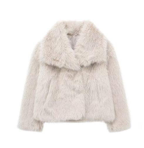 Women's Fluffy Lapel Plush Winter Coat
