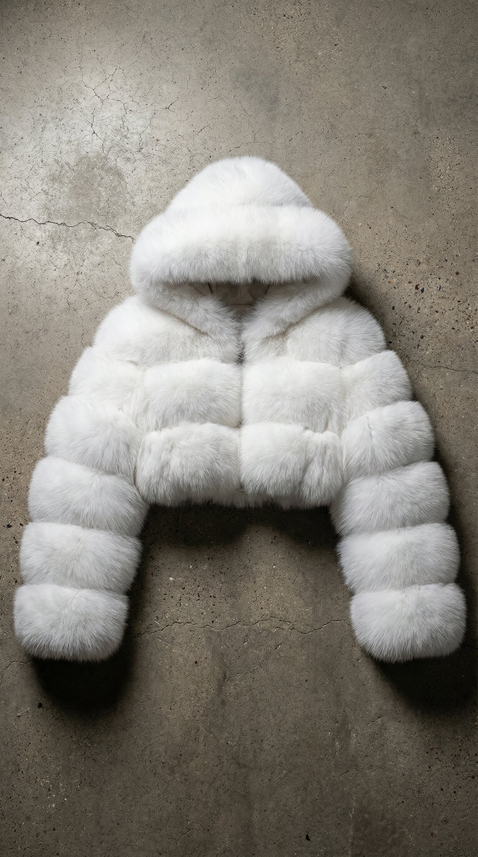 Short Hooded Faux Fur Coat