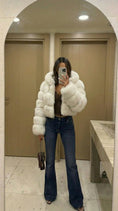 Load image into Gallery viewer, Short Hooded Faux Fur Coat
