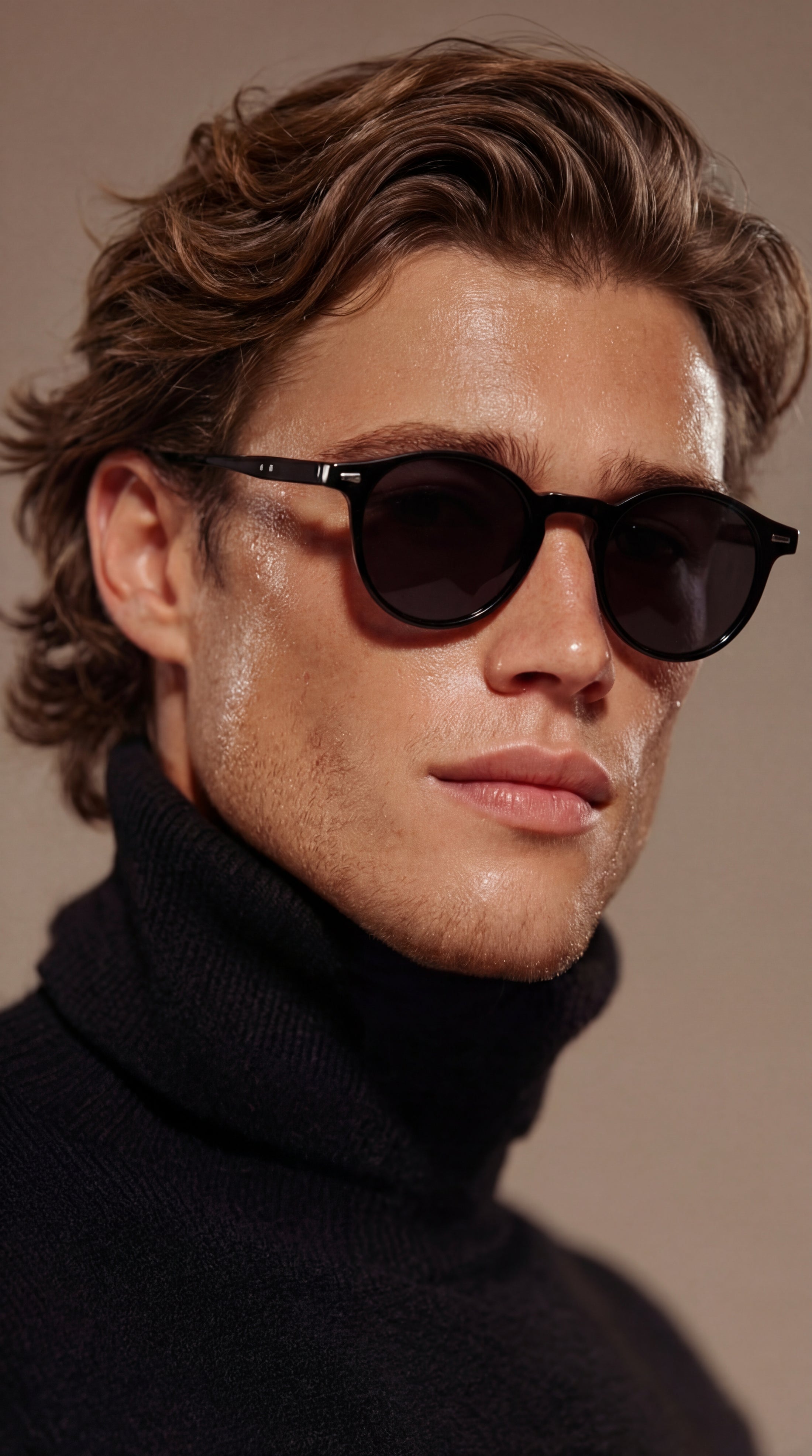 Round Frame Tortoiseshell Temple Sunglasses